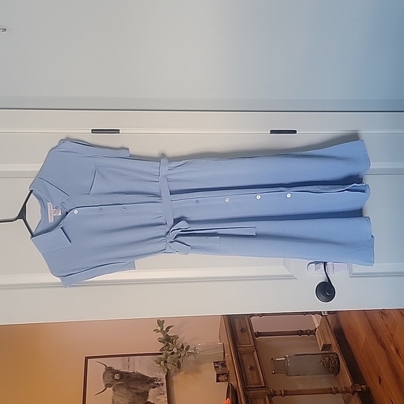 Monteau Dresses & Skirts - Monteau Light Blue Midi Shirt Dress